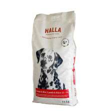 Hundfoder Halla Lamm &amp; Ris 15 kg