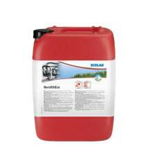 Rd plastdunk med en etikett som visar produktnamnet Horolith Eco