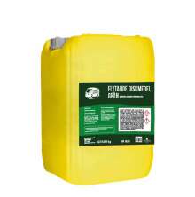 Gul plastdunk med etikett med produktnamnet GS Grn diskmedel