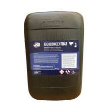 Svart plastdunk med etikett med text GS Jod koncentrat spenspray