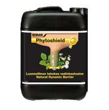 Svart plastdunk med etikett med text Phytoshield-spendopp