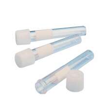 Tre stycken transparenta provmjlkningskrl med vita lock