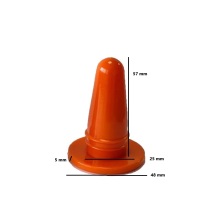 Orange spengummipropp med utsatta mtt