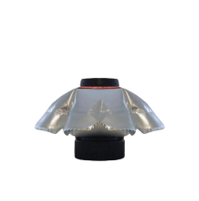 Automatisk lockmedelspump med silverfrgad skyddsdel och svart skruvlock.