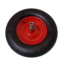 Reservhjul 4.00-8 K med rd flg och svart dck, passande till Ekeby skottkrra 110, 125 och 160 liter