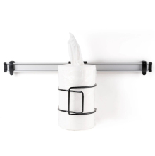 Toolflex hllare fr burkar, papper och torkrullar monterad p skena i mjlkrum eller stallmilj