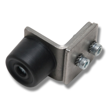 Henderson Skenstopp HH3/301 i f�rzinkat st�l med svart cylindrisk gummibuffert och tv� monteringsskruvar f�r inf�stning i skena 301.