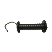 Svart grindhandtag f�r elst�ngsel fr�n Swedguard med rostfri krok.